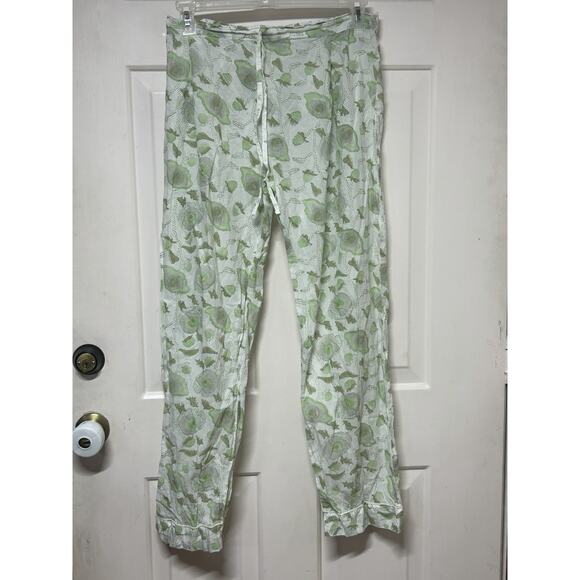 India Amory Floral Cotton Pajama Set Long Sleeve Button LRG 2 Piece Boho Coastal - Picture 6 of 11